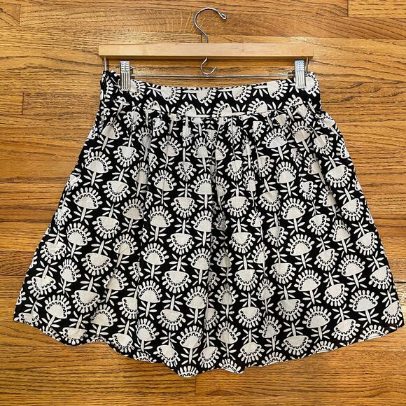 CYNTHIA by Cynthia Rowley B/W Cotton Skirt Sz 4 w 100% Cotton Lining - Picture 9 of 9